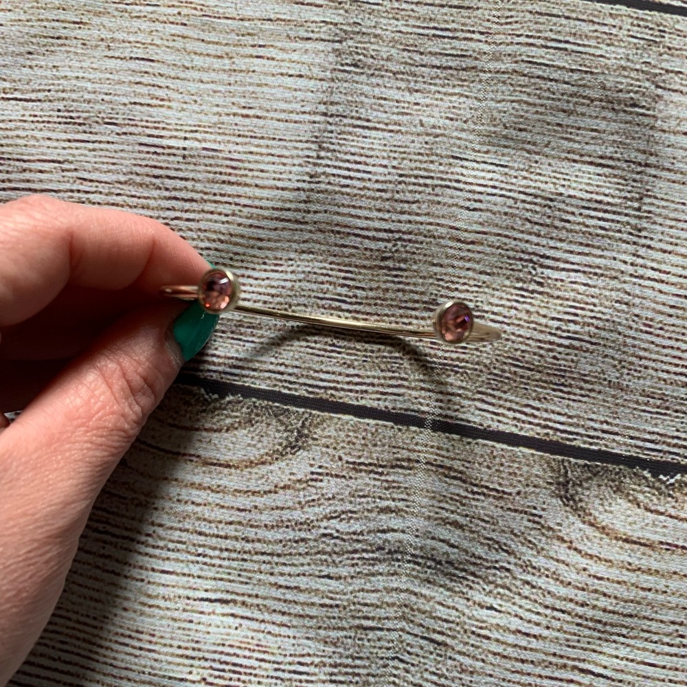 Silver pink gemstone bracelet